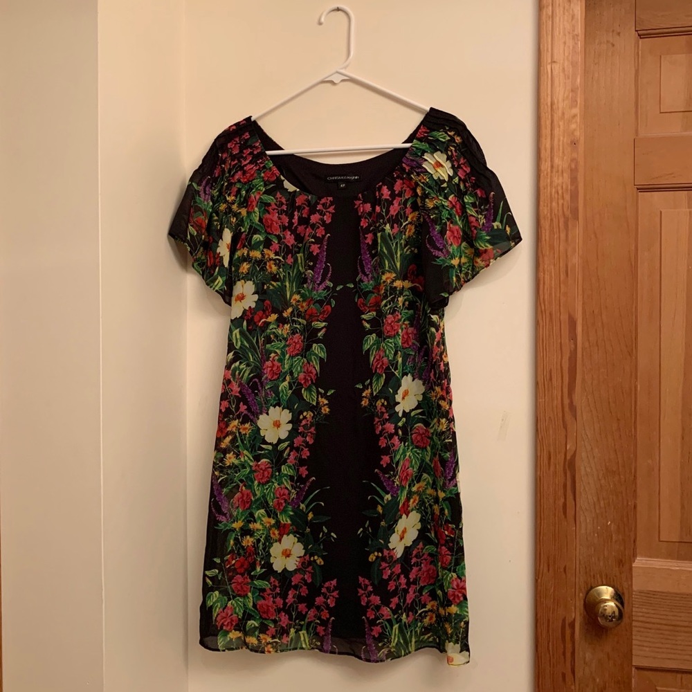 Pintucks Flare Sleeves Floral Print Dress, Size 4P